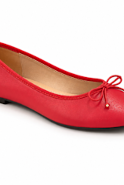 Ella flat basic ballerina shoe Red