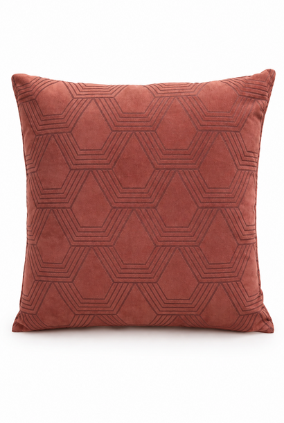 cushion with geometric design 45x45 Rust