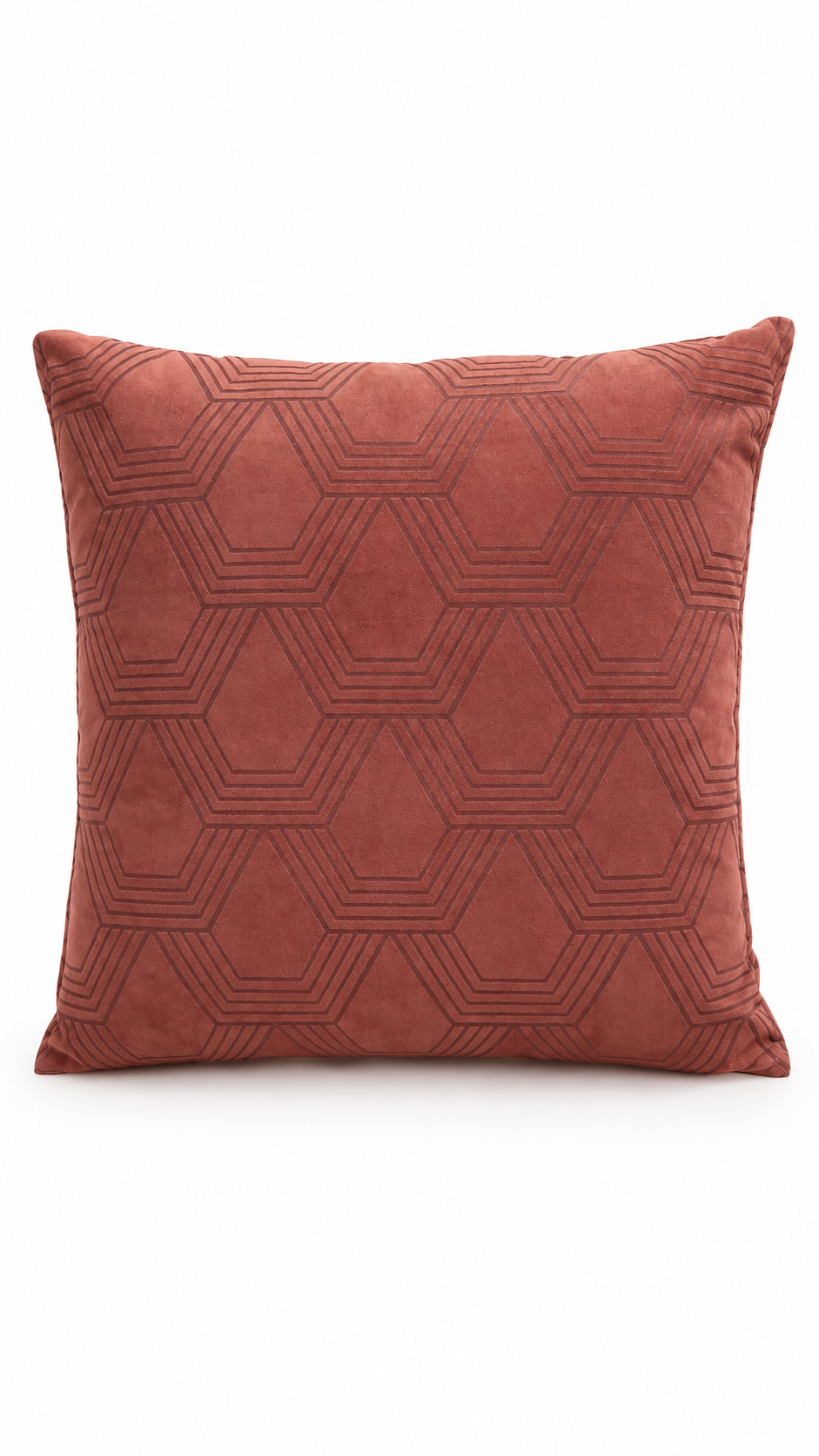 cushion with geometric design 45x45 Rust-1