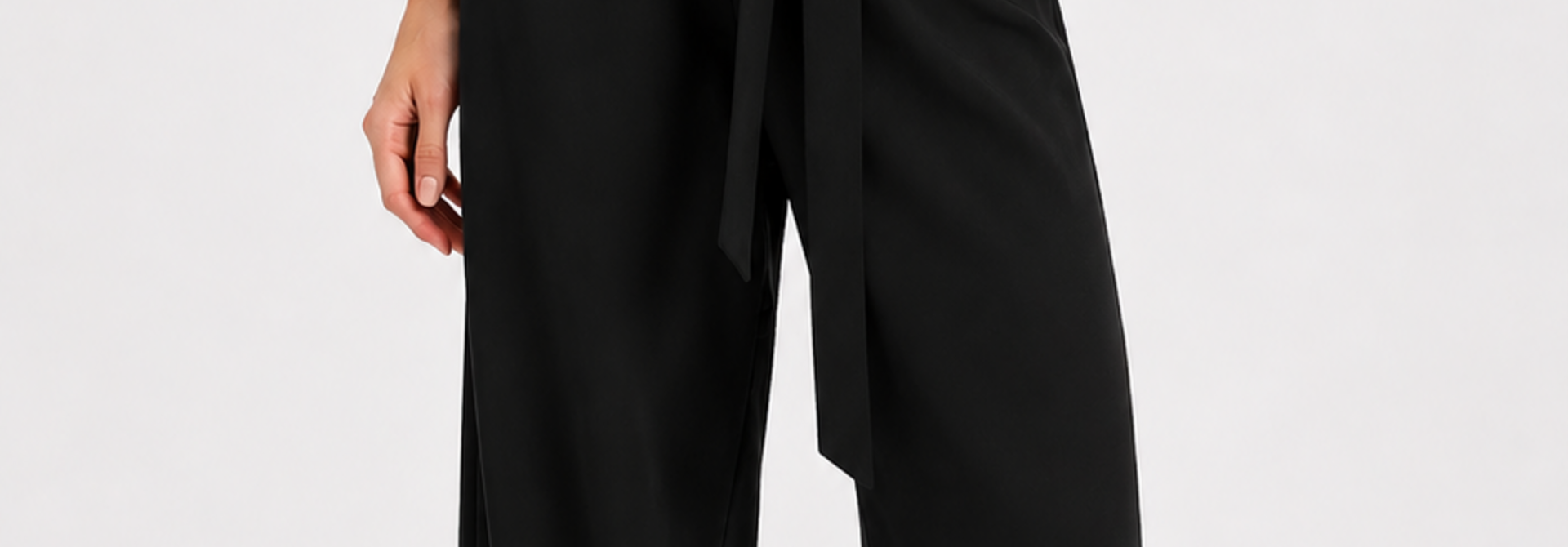 Amina waved strap jumpsuit Black