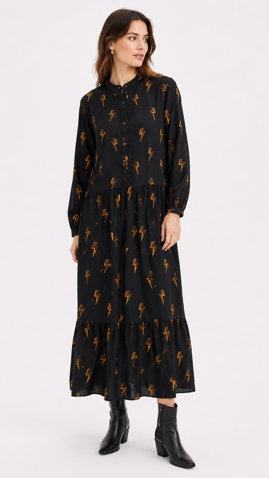 Esther lightning smock dress Black-1