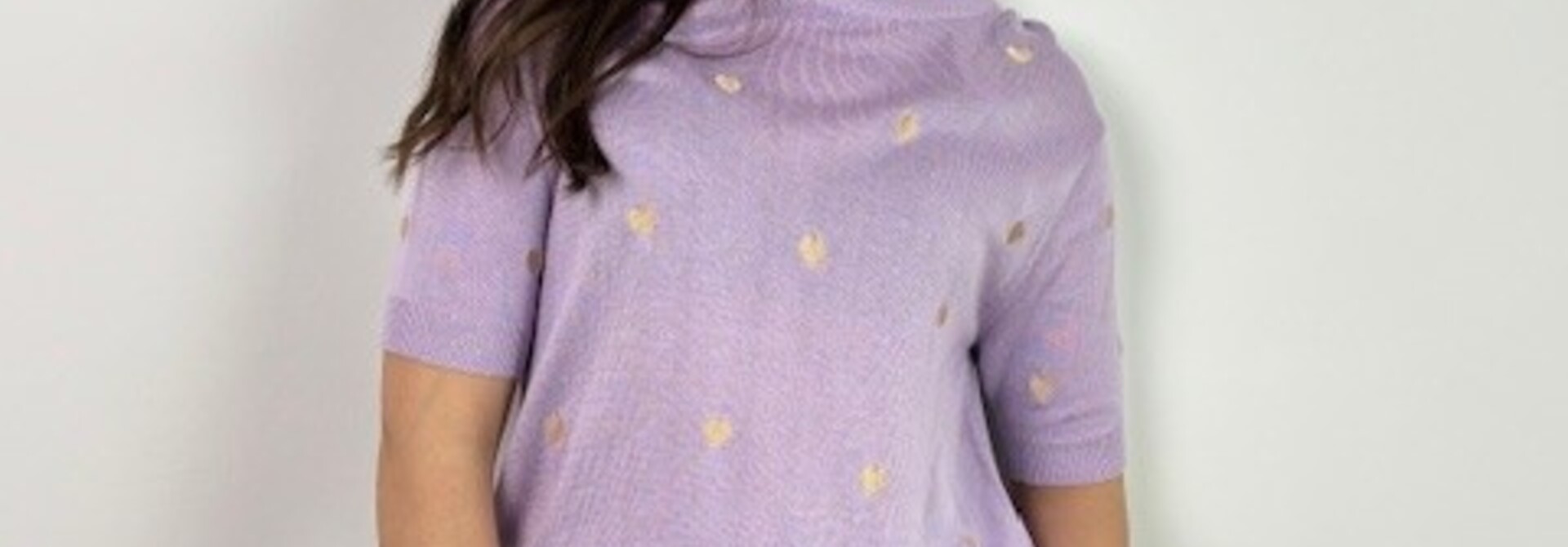 Heart cotton viscose top Lila