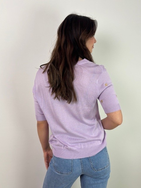 Heart cotton viscose top Lila-3