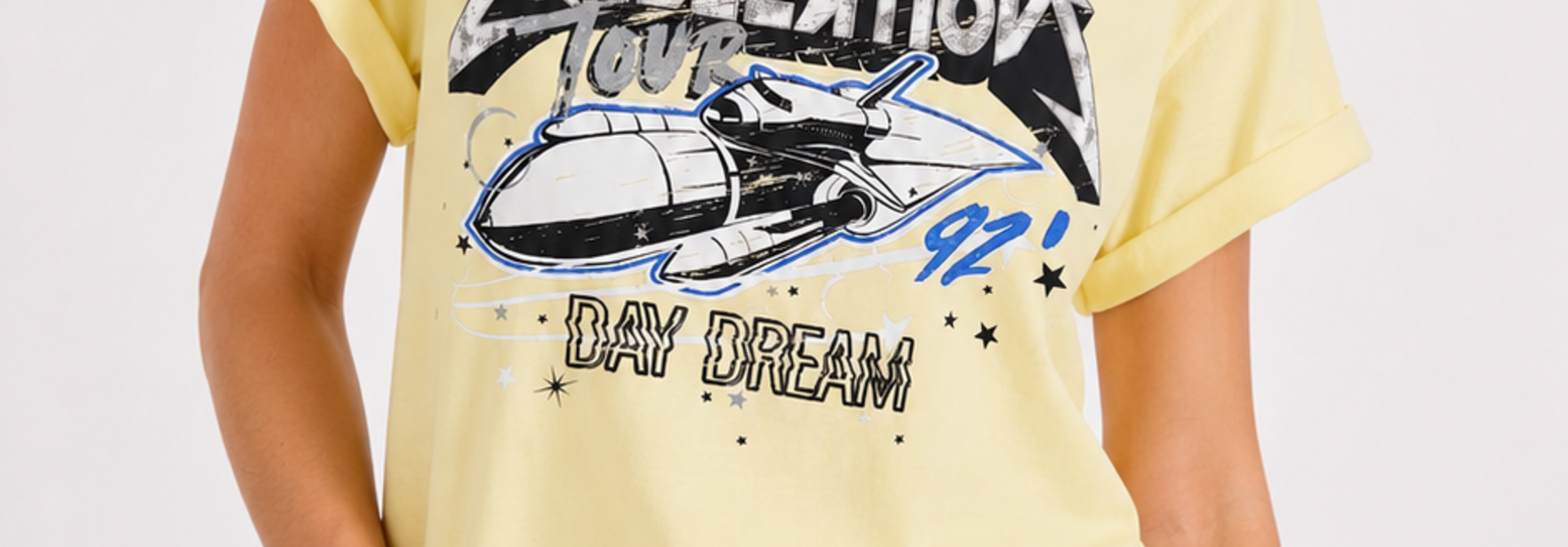 Rebelation boxy t-shirt Light Yellow
