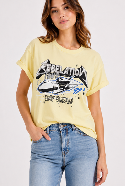 Rebelation boxy t-shirt Light Yellow