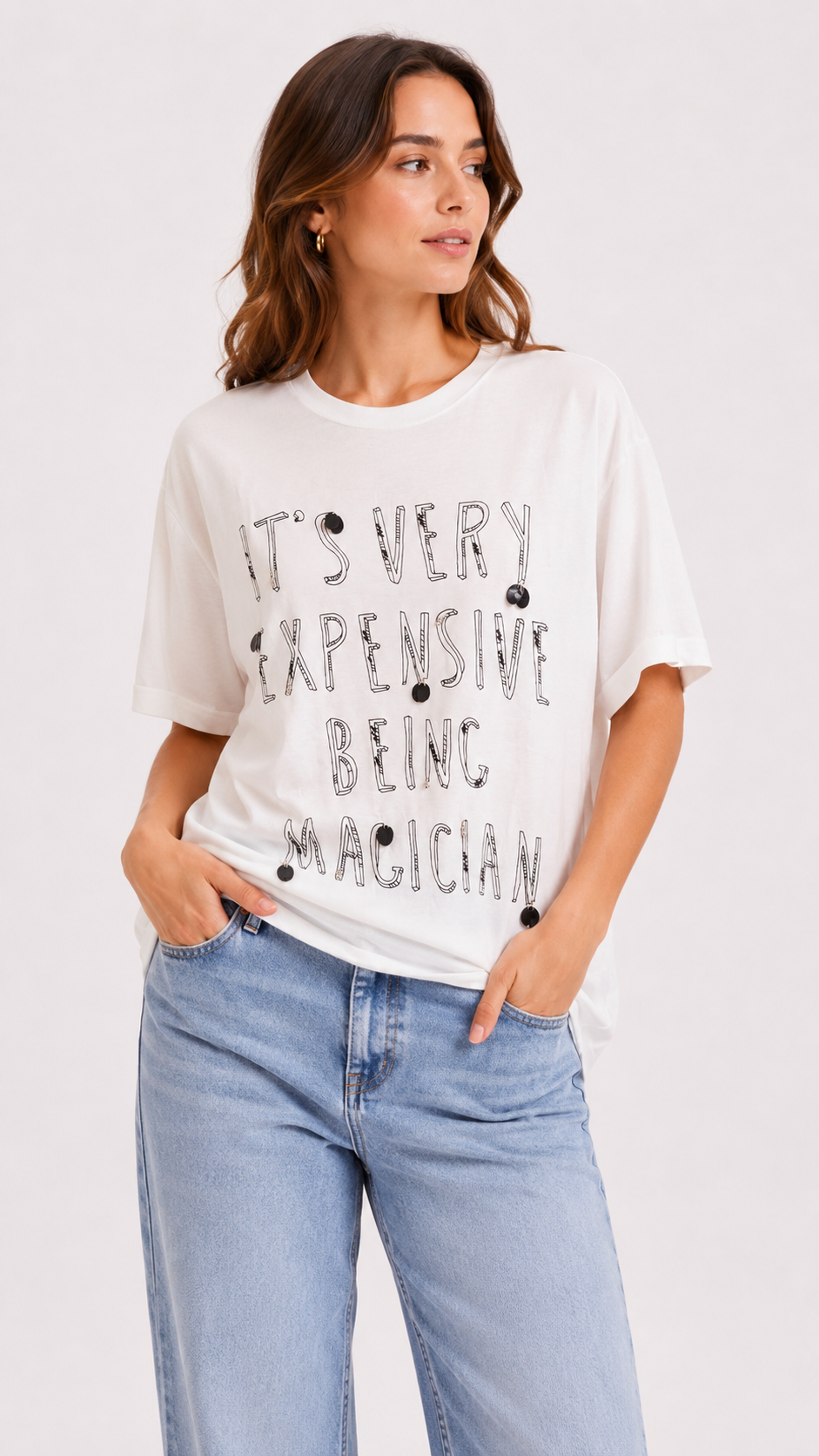 "It's very expensive being magician" t-shirt White-1