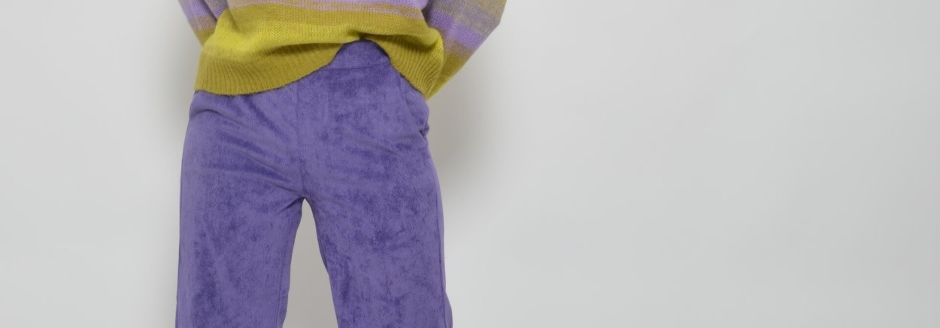 Charro corduroy wide pant Purple