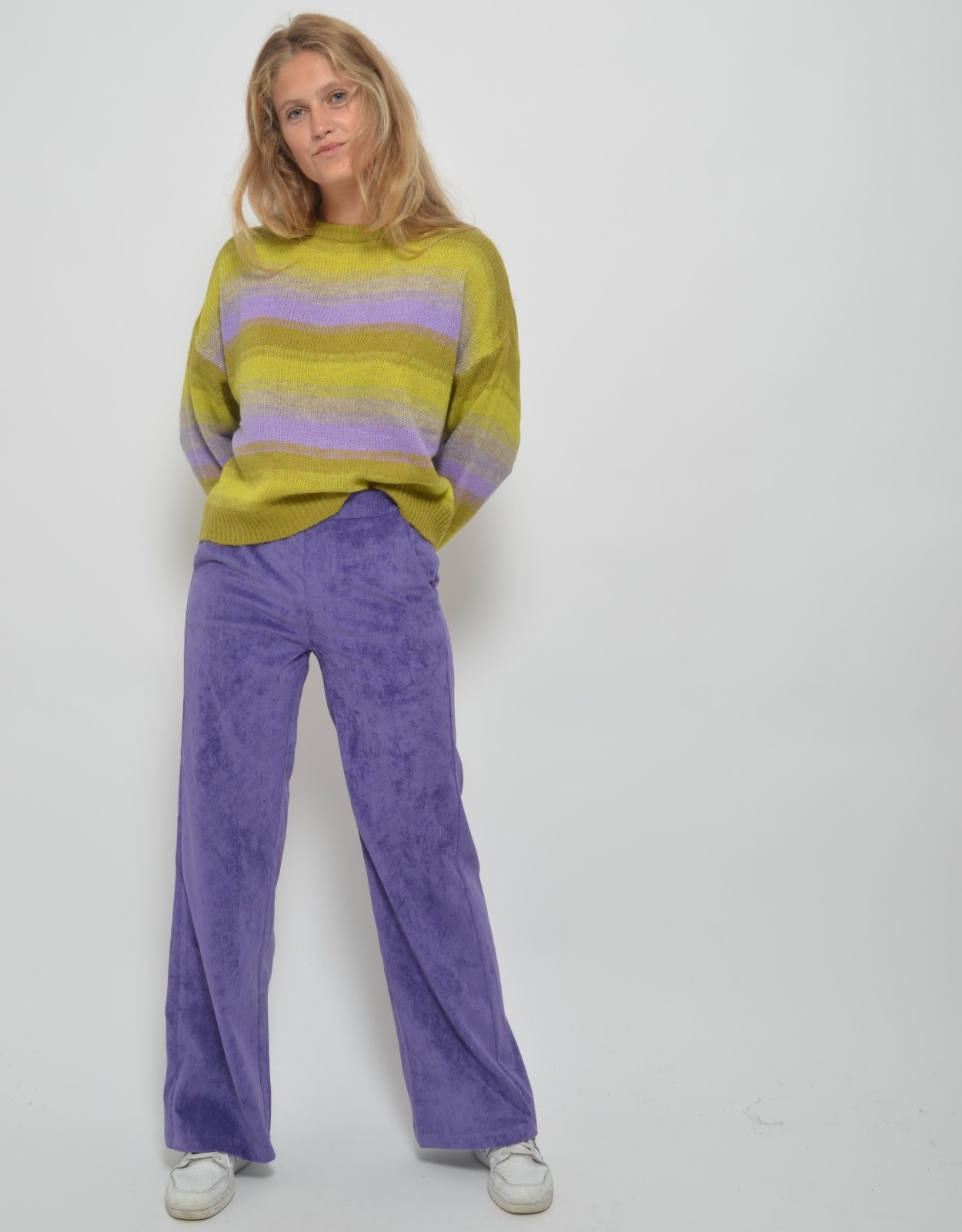 Charro corduroy wide pant Purple-1