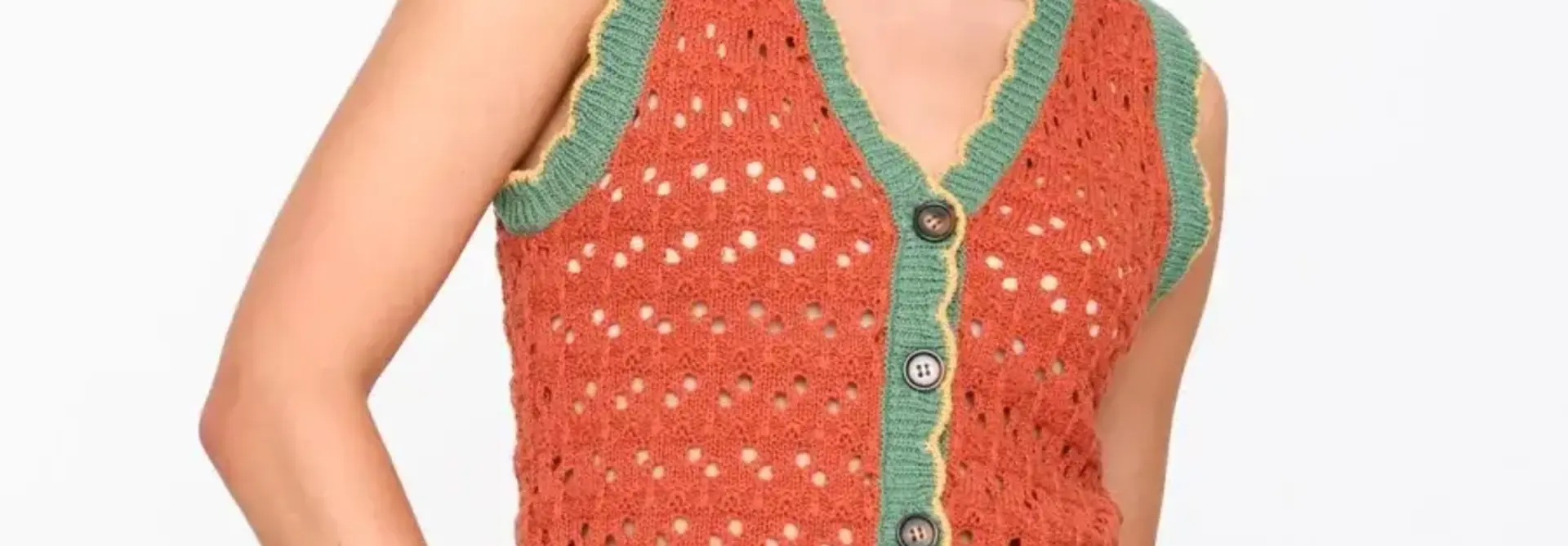 Truoli chrochette top gilet Terra Rust