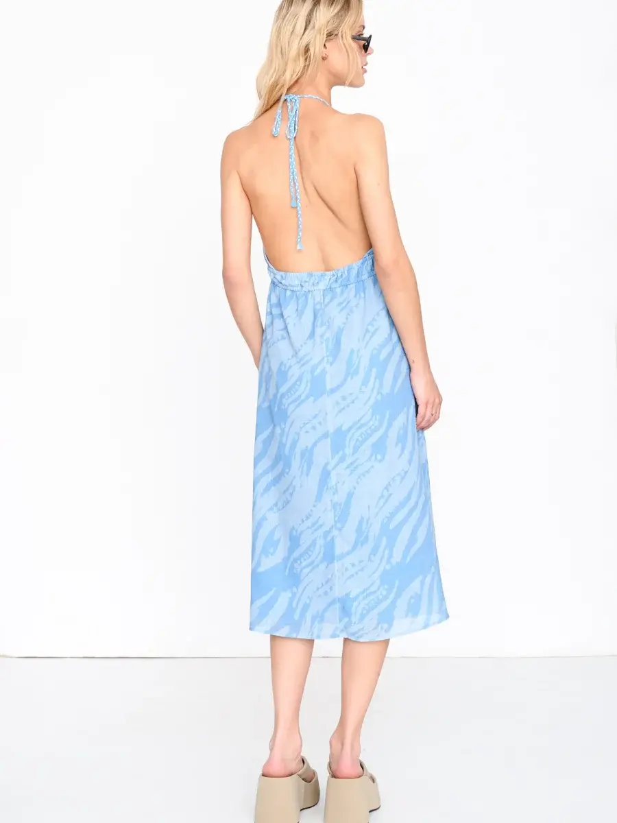 Steffy halter midi dress Blue-3