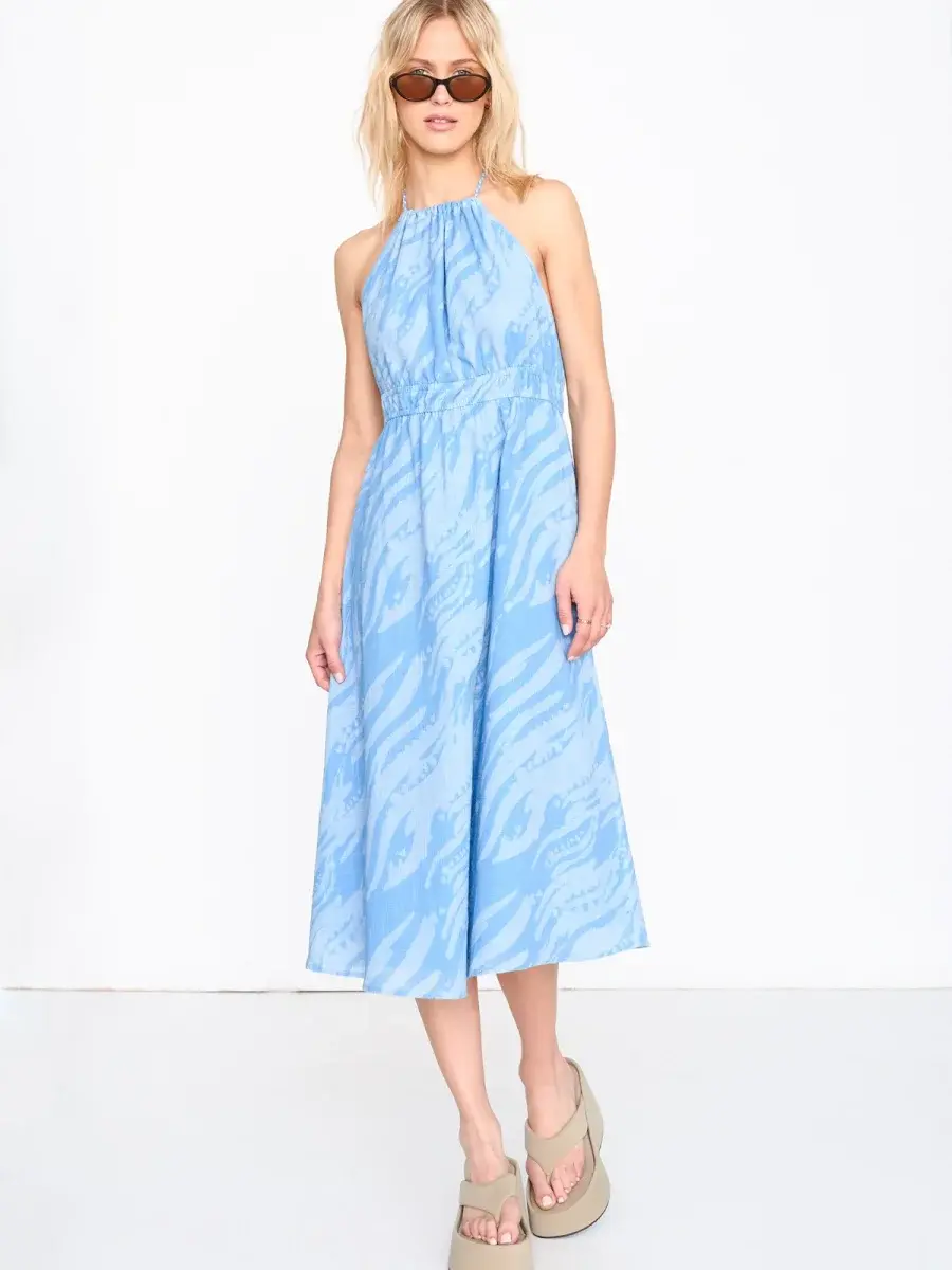Steffy halter midi dress Blue-1