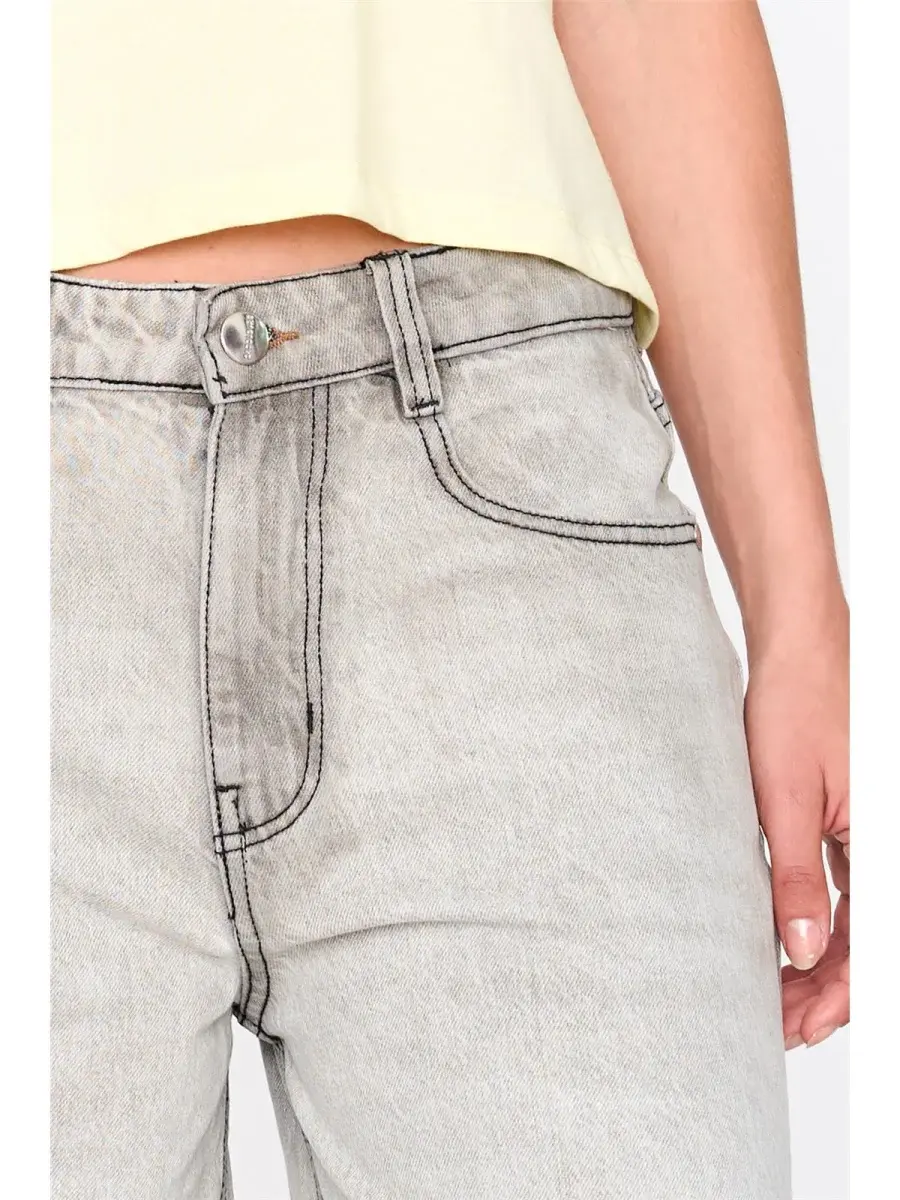 Stüss mid-waist bermuda culotte Light Grey-2