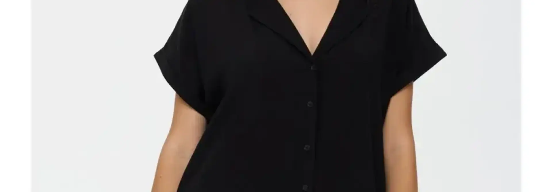 Dauro basic fluide viscose loose shirt Black