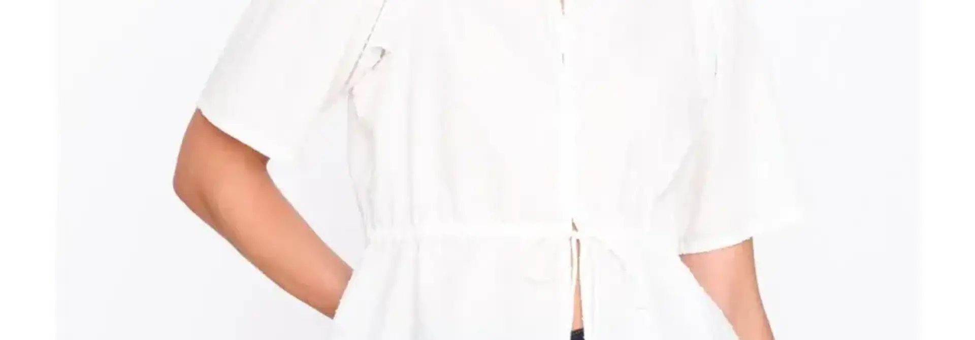 Orleah dotted coton bow blouse White