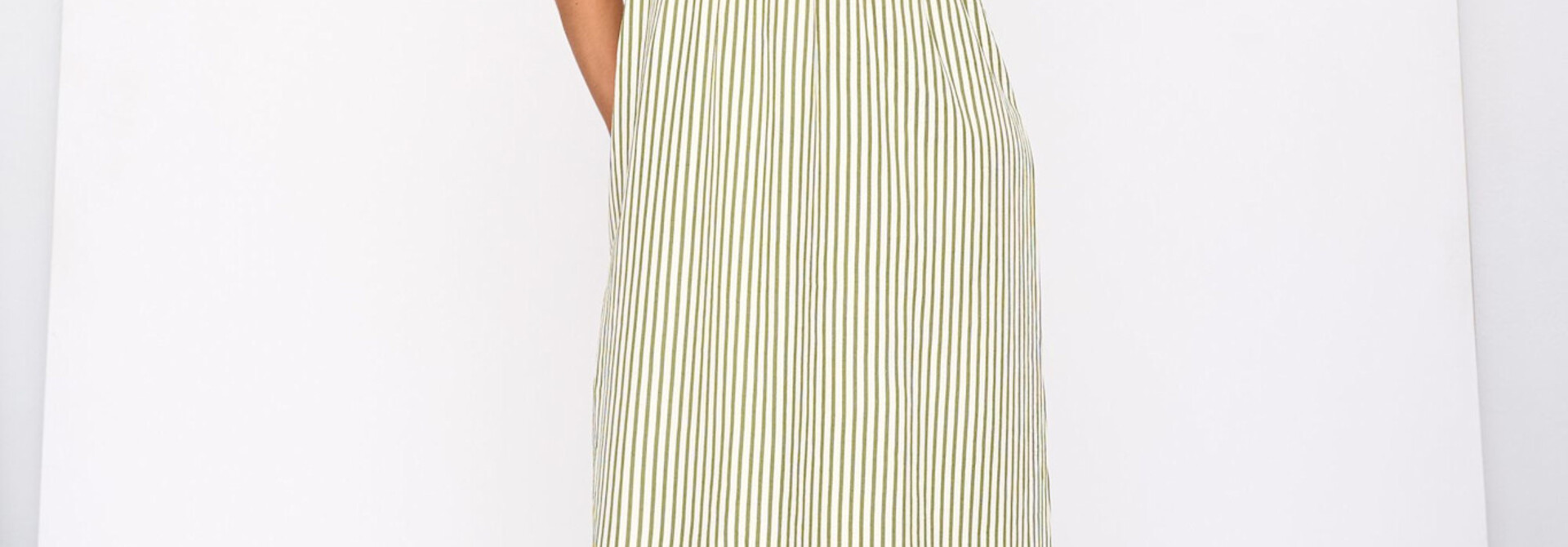 Samantha stripped bustier strapdress Olive Green