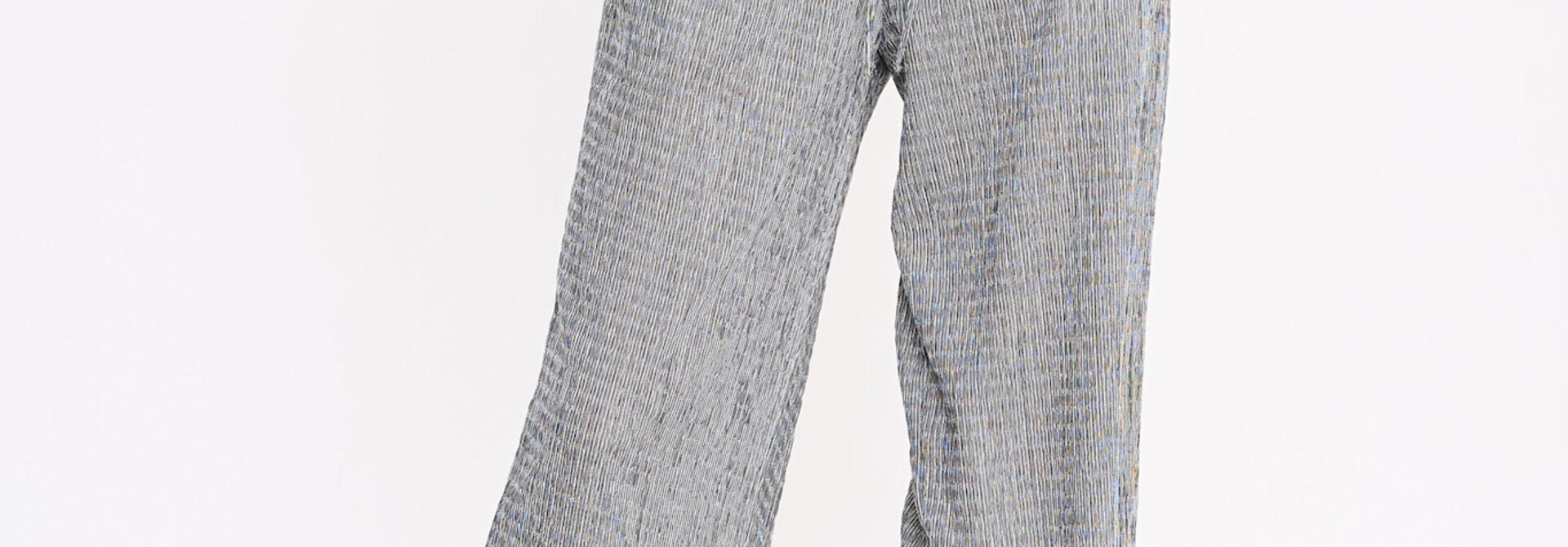 Jenthell fine ribbed stretched wide pant Black