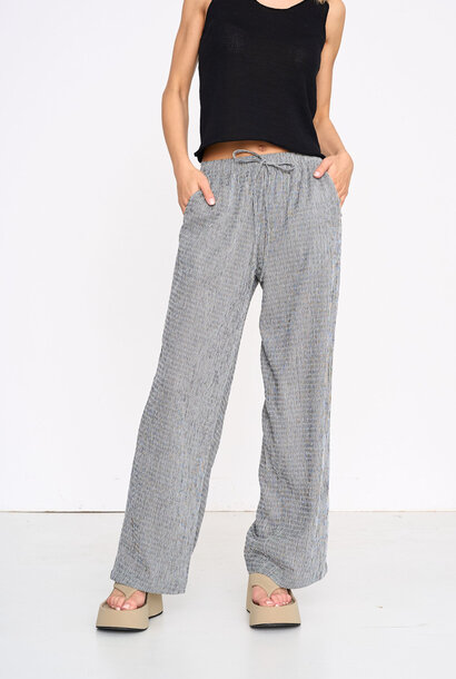 Jenthell fine ribbed stretched wide pant Black