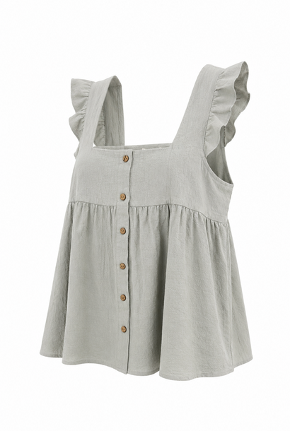 Mirabel linen ruches top Mint