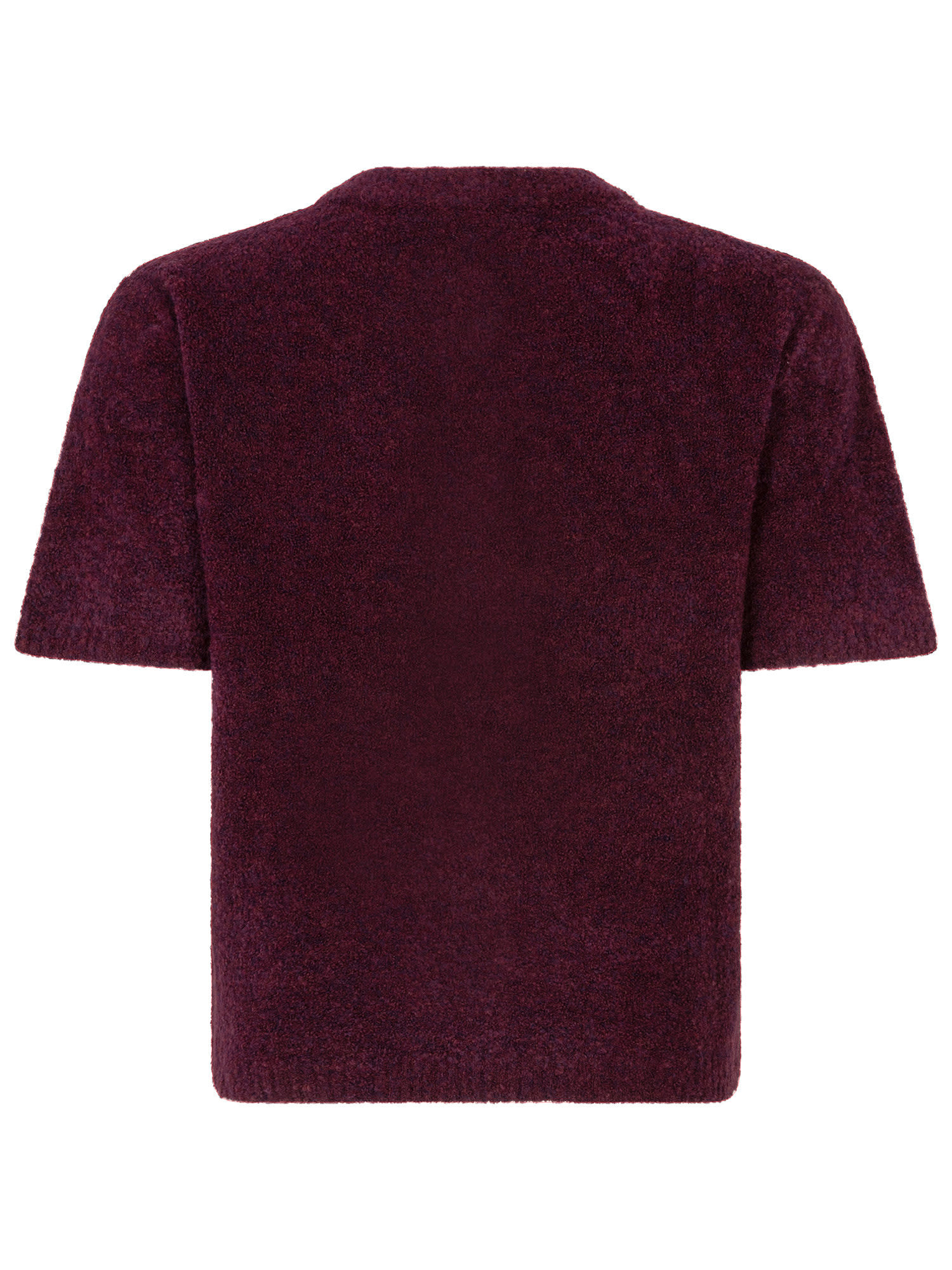 Kitty s/s cardigan with clover button Aubergine-3