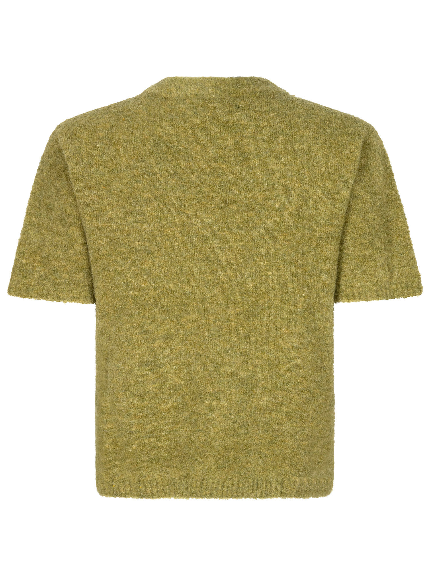 Kitty s/s cardigan with clover button Moss Green-3