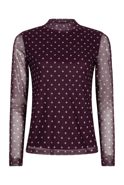 Bailey polka dot mesh t-shirt Prume Aubergine