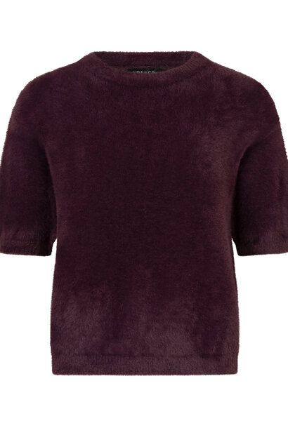 Mary ultra-soft fluffy s/s knit Aubergine