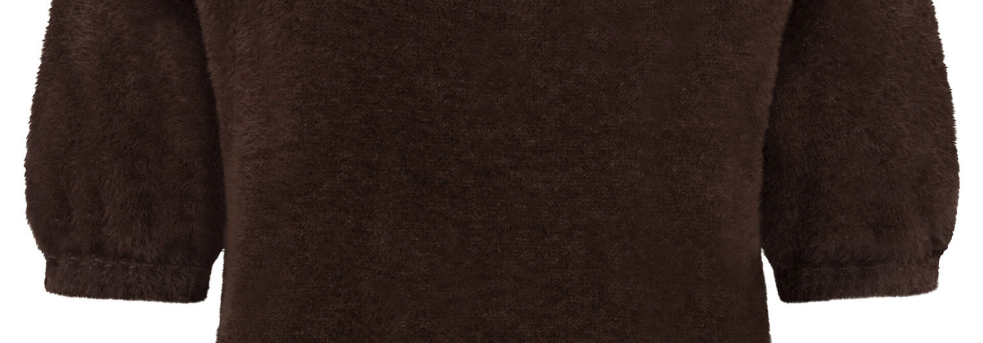 Mary ultra-soft fluffy s/s knit Dark Brown