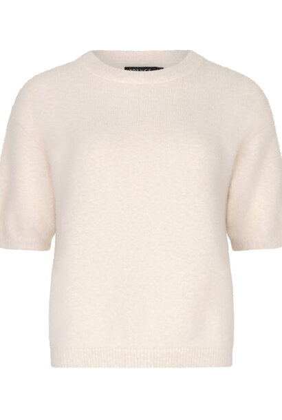Mary ultra-soft fluffy s/s knit Ecru