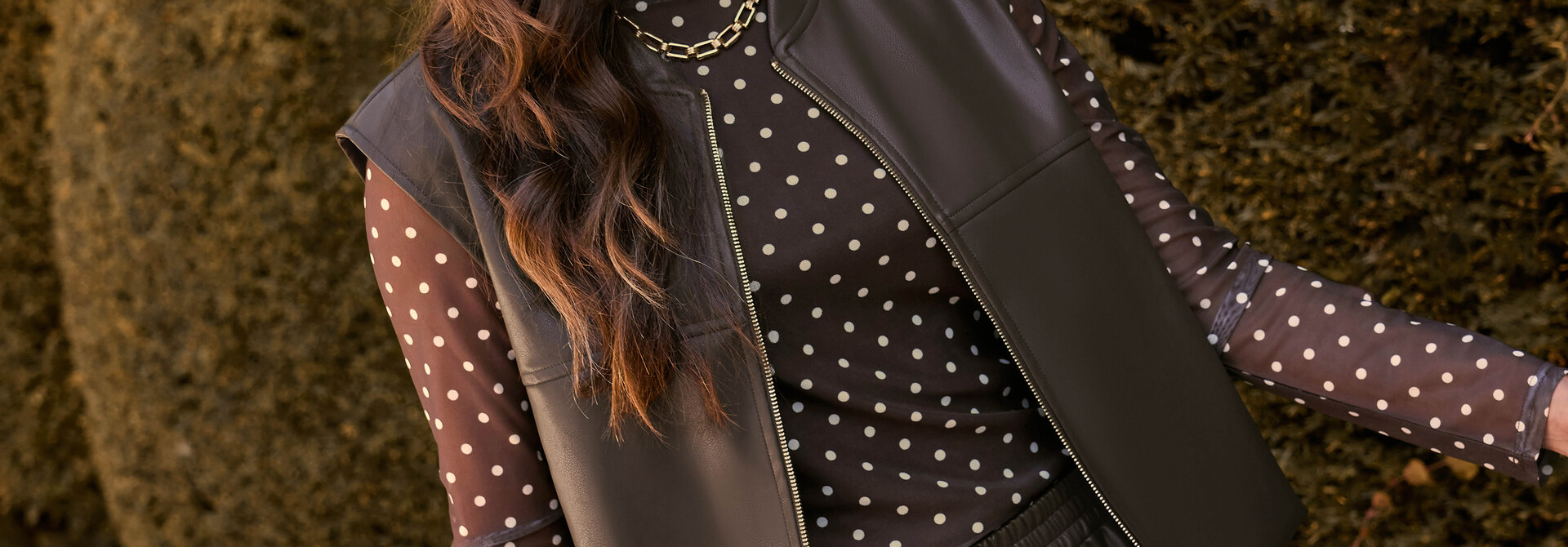 Bailey polka dot mesh t-shirt Brown / Ecru