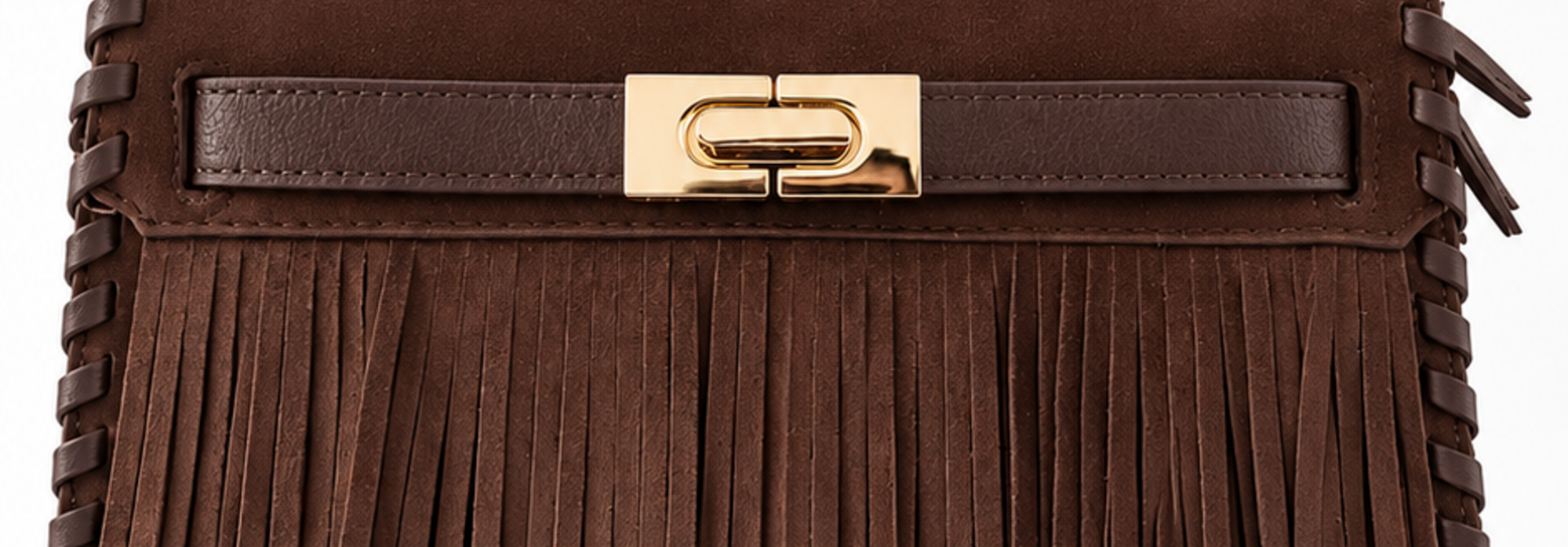 Burch suede fringes handbag Brown