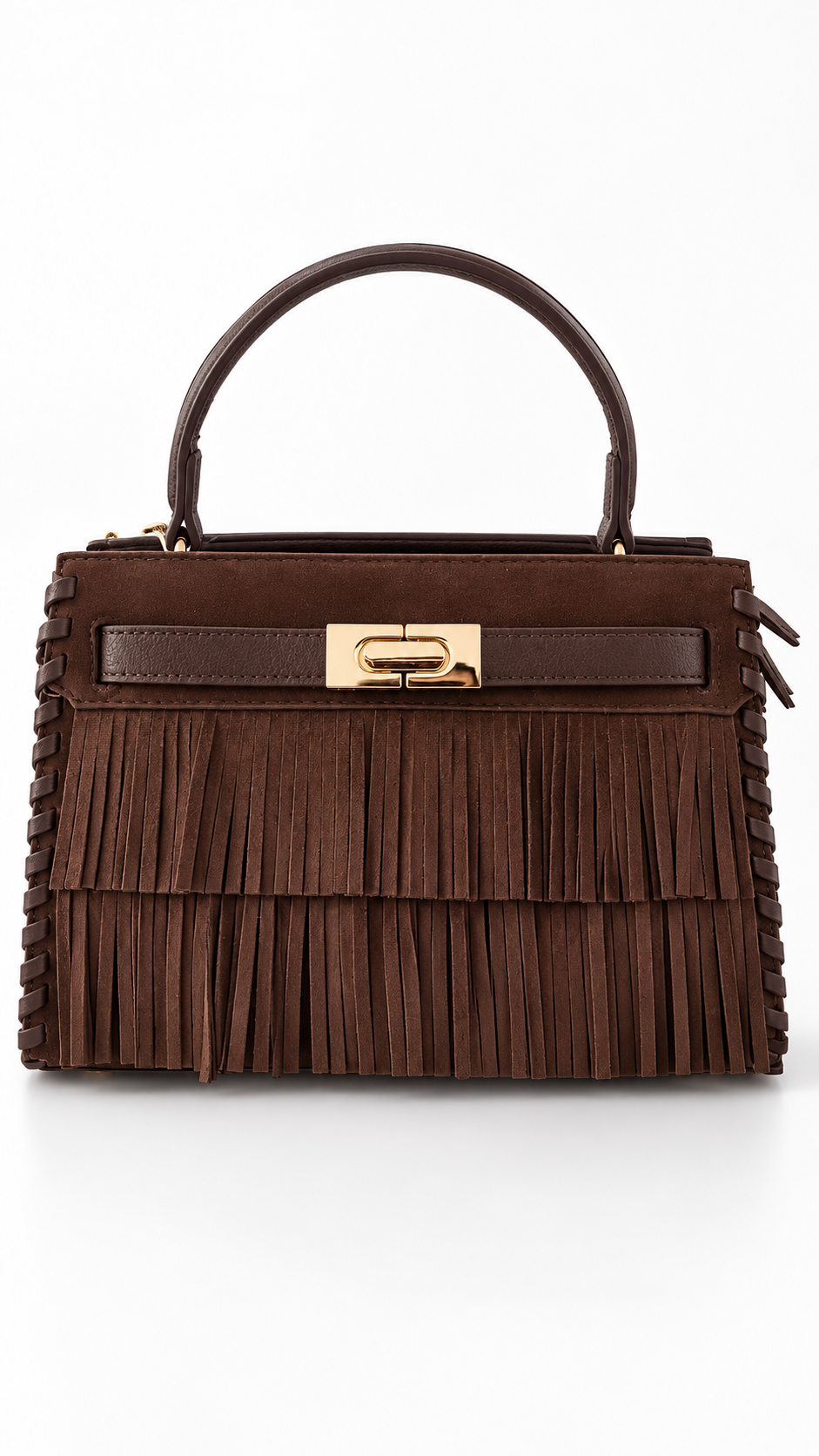Burch suede fringes handbag Brown-1