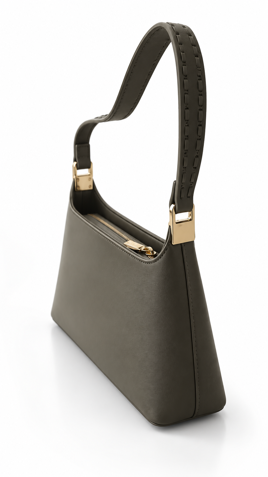 Avril leather shoulder bag Khaki-2
