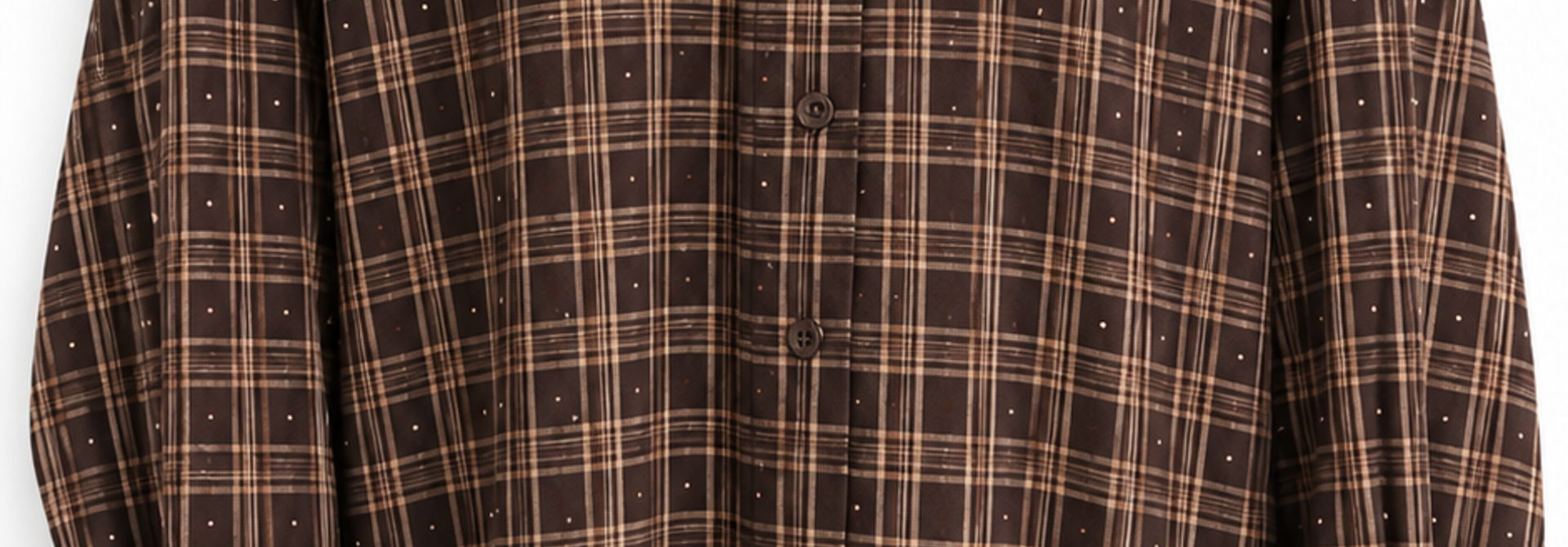 Jackson checkered shirt with strass Brown