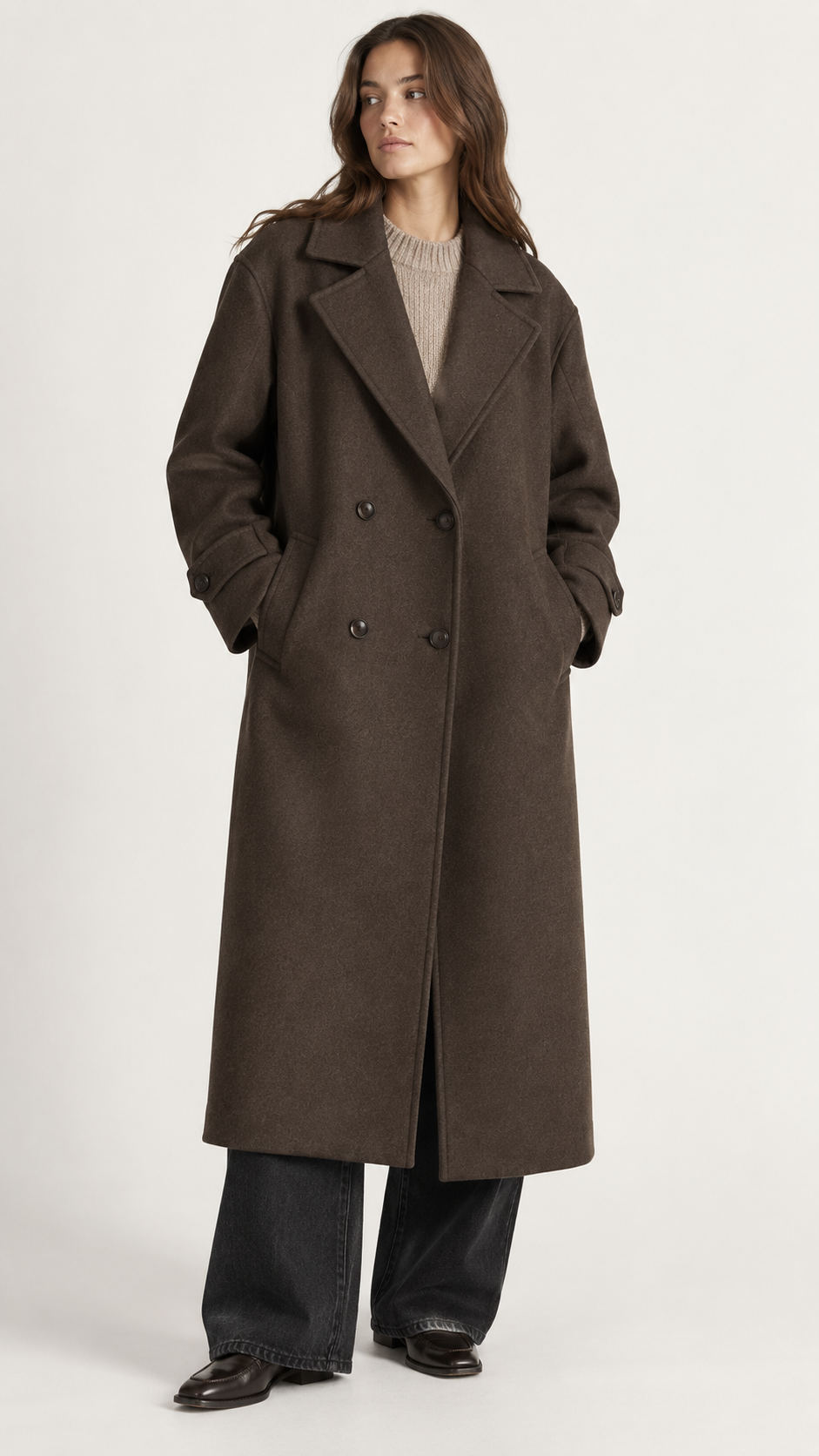 Laurent classic coat Coffee Brown-1