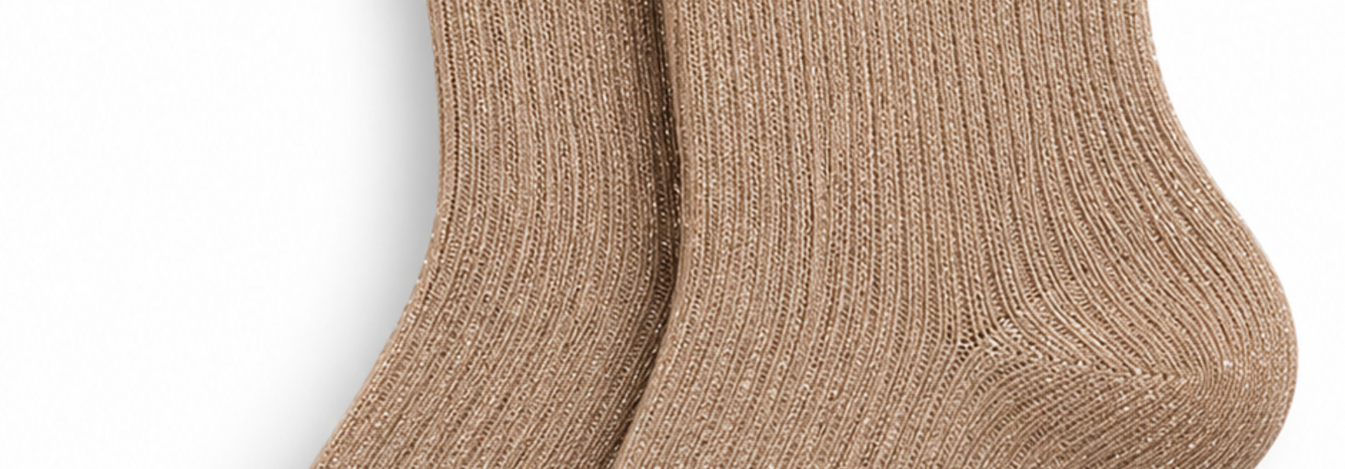 'Girl Power' sparkle socks Beige
