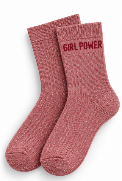 'Girl Power' sparkle socks Pink Rosé