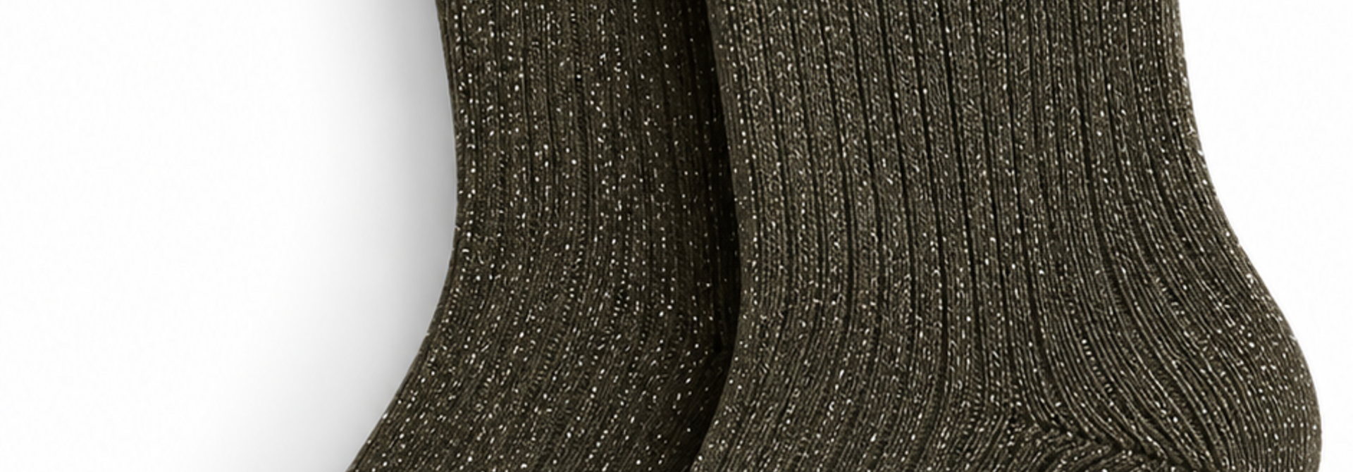 'Girl Power' sparkle socks Khaki Green