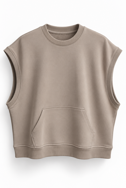 Jérome sleeveless sweater debardeur Beige Taupe