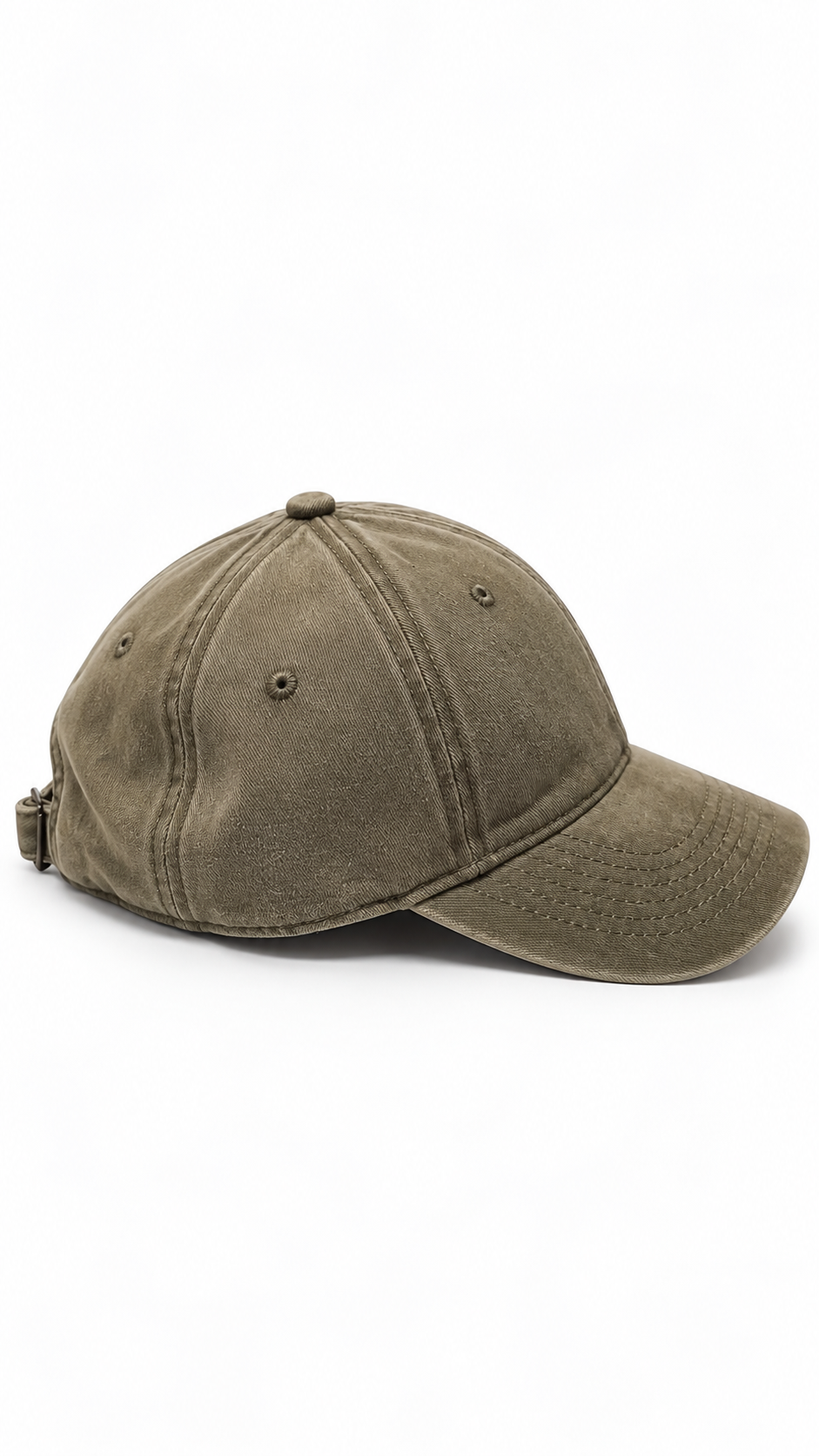 Cole plain washed cap Khaki Green-2