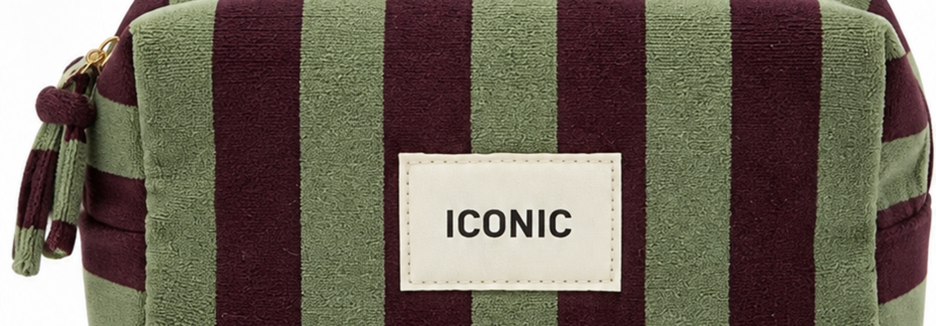 "Iconic" velvet stripped bag Brown / Khaki