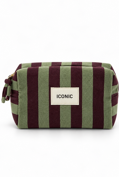 "Iconic" velvet stripped bag Brown / Khaki
