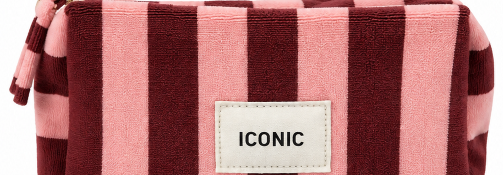 "Iconic" velvet stripped bag Burgundy / Pink