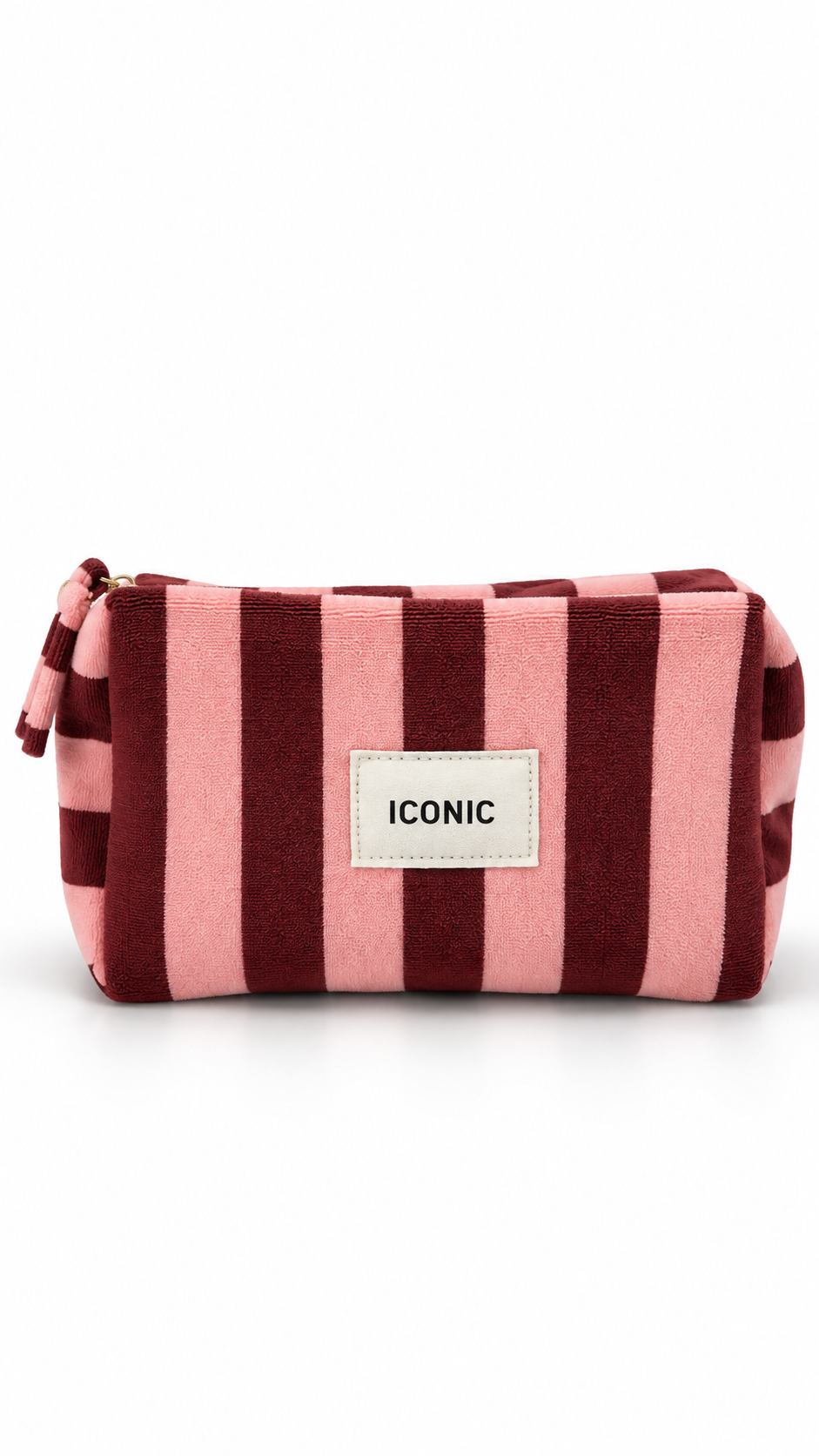 "Iconic" velvet stripped bag Burgundy / Pink-1