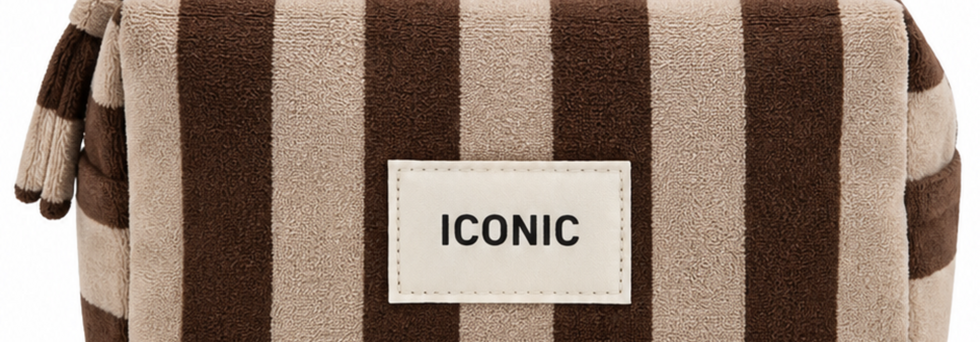 "Iconic" velvet stripped bag Brown / Taupe