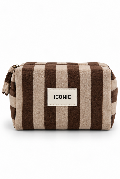 "Iconic" velvet stripped bag Brown / Taupe