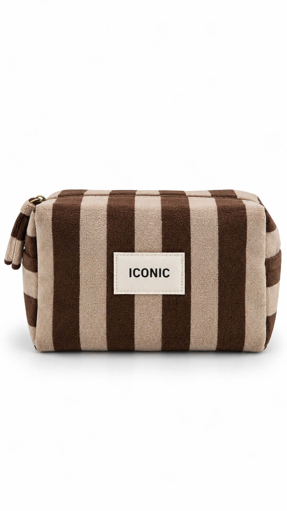 "Iconic" velvet stripped bag Brown / Taupe-1
