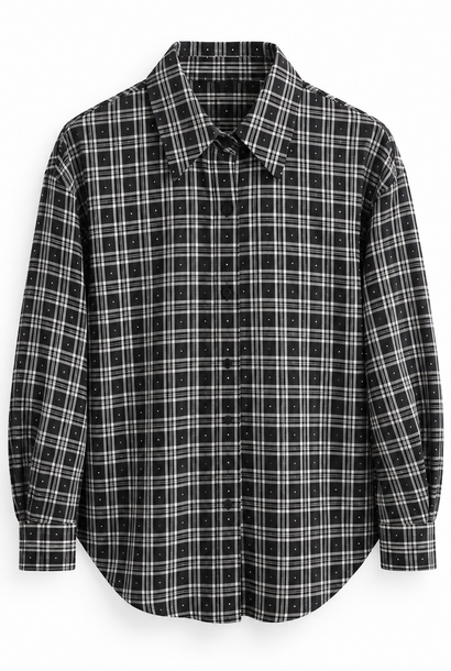 Jackson checkered shirt with strass Black