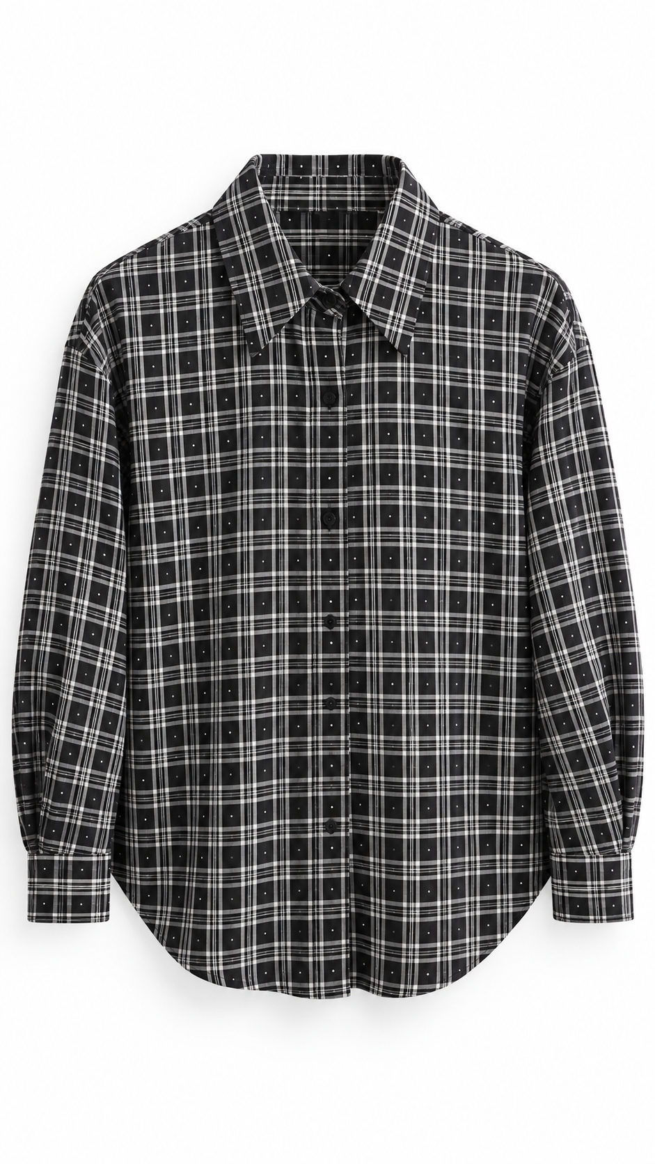Jackson checkered shirt with strass Black-1