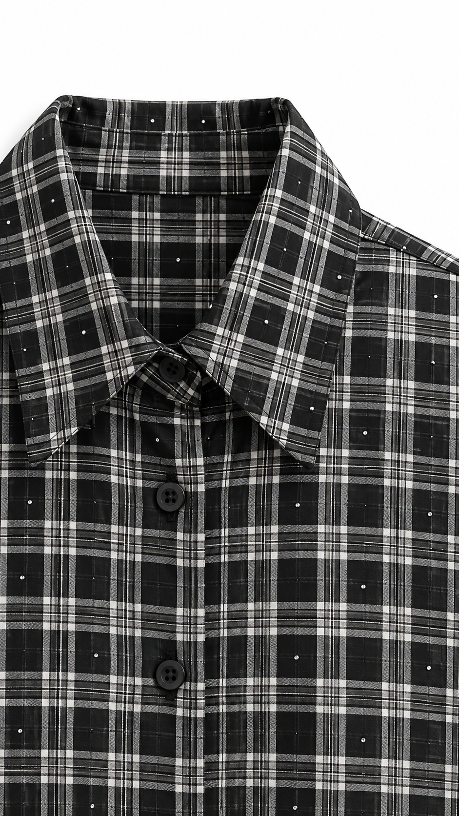 Jackson checkered shirt with strass Black-2