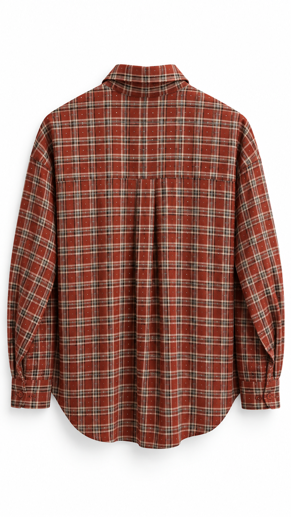 Jackson checkered shirt with strass Bordeaux-3